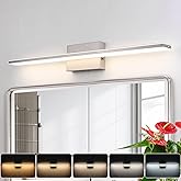 BRIVOLART LED Brushed Nickel Vanity Light for Bathroom Lighting Fixtures Over Mirror Modern Bath Vanity Lights Bar 24W 5CCT D