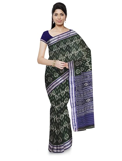 Odisha handloom Sambalpuri Handloom Womens Cotton Saree (Green)