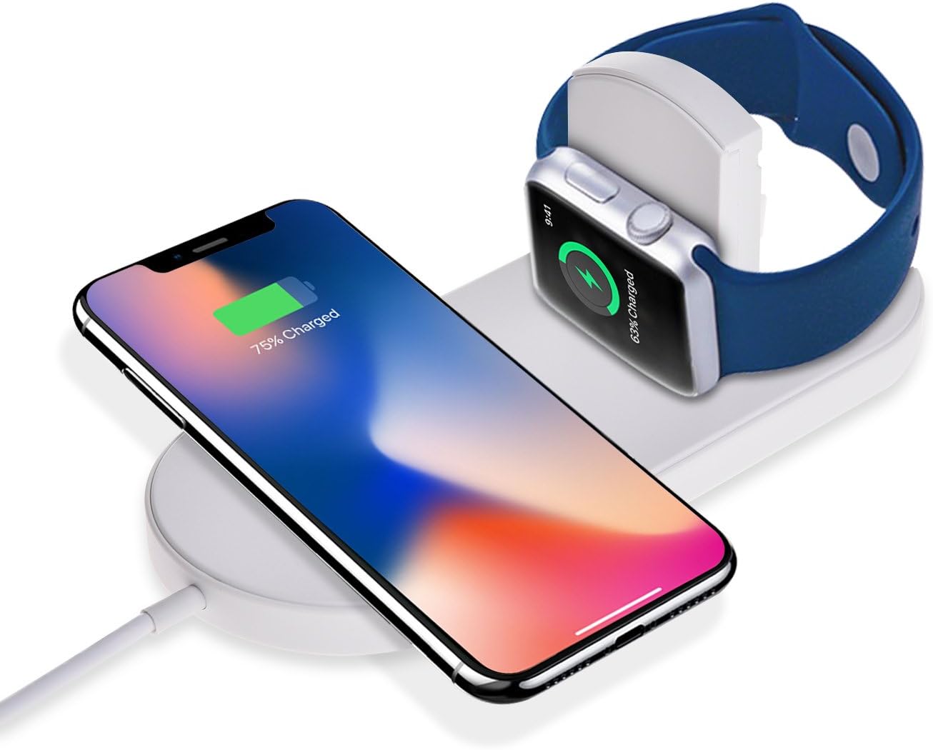 Atralife Wireless Charger Charging Pad for iPhone 8/8 Plus/X and Apple Watch 2/3, Fast Wireless Charger for Samsung Galaxy Note of Qi-Enabled Devices