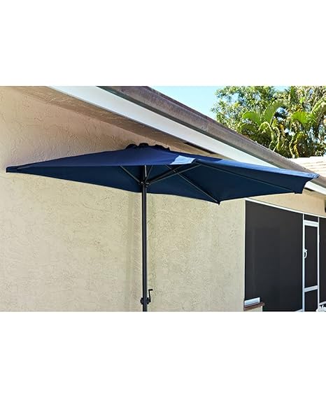 The Lakeside Collection Half Round Umbrella Navy