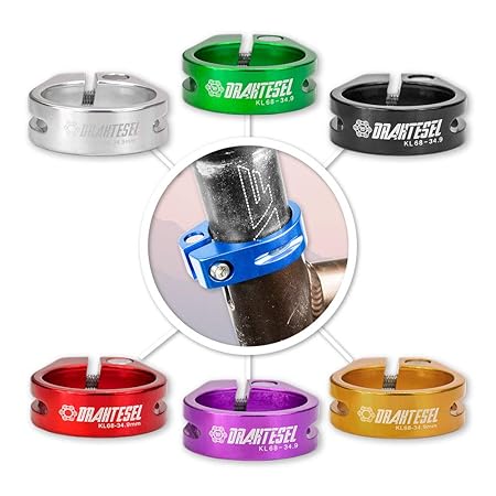 Drahtesel Fahrrad Sattelstütze Sattel-klemme Sattel-schelle Klemmring Sattelstützenklemme in 28,6mm, 30,2mm, 31,8mm, 34,9mm