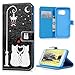 S7 Edge Case,Samsung Galaxy S7 Edge Case - Badalink Premium Wallet Folio Magnetic Flip Cover Print PU Leather Kickstand Card Holders Soft TPU Inner Case & Dust Plug & Stylus - Cat with Heart