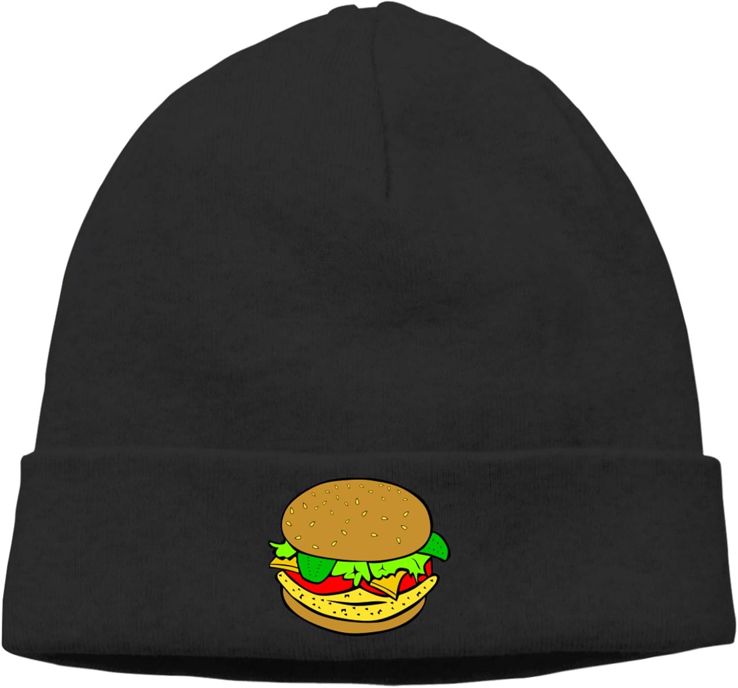 OHMYCOLOR Hamburger Sandwich Fast Food Lunch Dinner Thin Knit Beanies