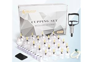 Cupping Therapy Set 20 Cups, Large Size V2.0 for Women Men Vacuum Cup for Body Muscle Back Pain Relief Massage Suck Cellulite