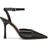 SUIARA Mesh Kitten Heels for Women Pointed Closed Toe Mule Heeled Sandals Sexy Slip On Dress Pumps