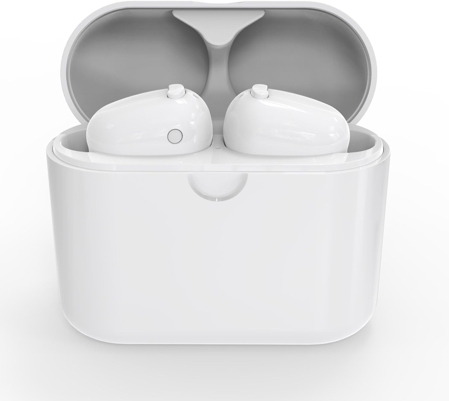 True Wireless Earbuds,Bluetooth Mini in Ear Headphones Kelodo Running Headset Built-in Mic Hands-Free Stereo Earphones with Charging Case for Android and iPhone White