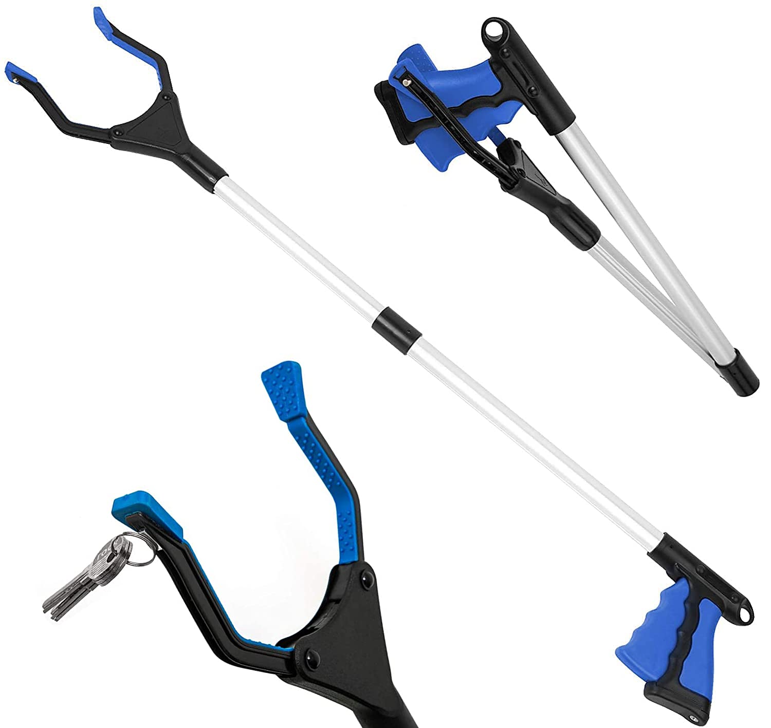 Five Star Litter Pickers Reacher Grabber Stick 32 Inch Litter Picker for Adult with Magnetic Jaw Grabbers for Disabled Foldable Helping Hand Grabber Rotatable Pick up Stick Grabber