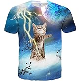 Hgvoetty Unisex 3D Print Shirts Colorful Space Graphic Tees for Men Women Teens