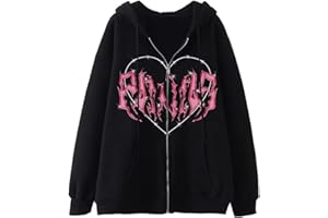 PZLDEYTAY Zip Up Hoodies Womens Men Jackets Loose Fit Y2k Star And Cross Graphic Print Sweatshirts Gothic Oversized Jackets