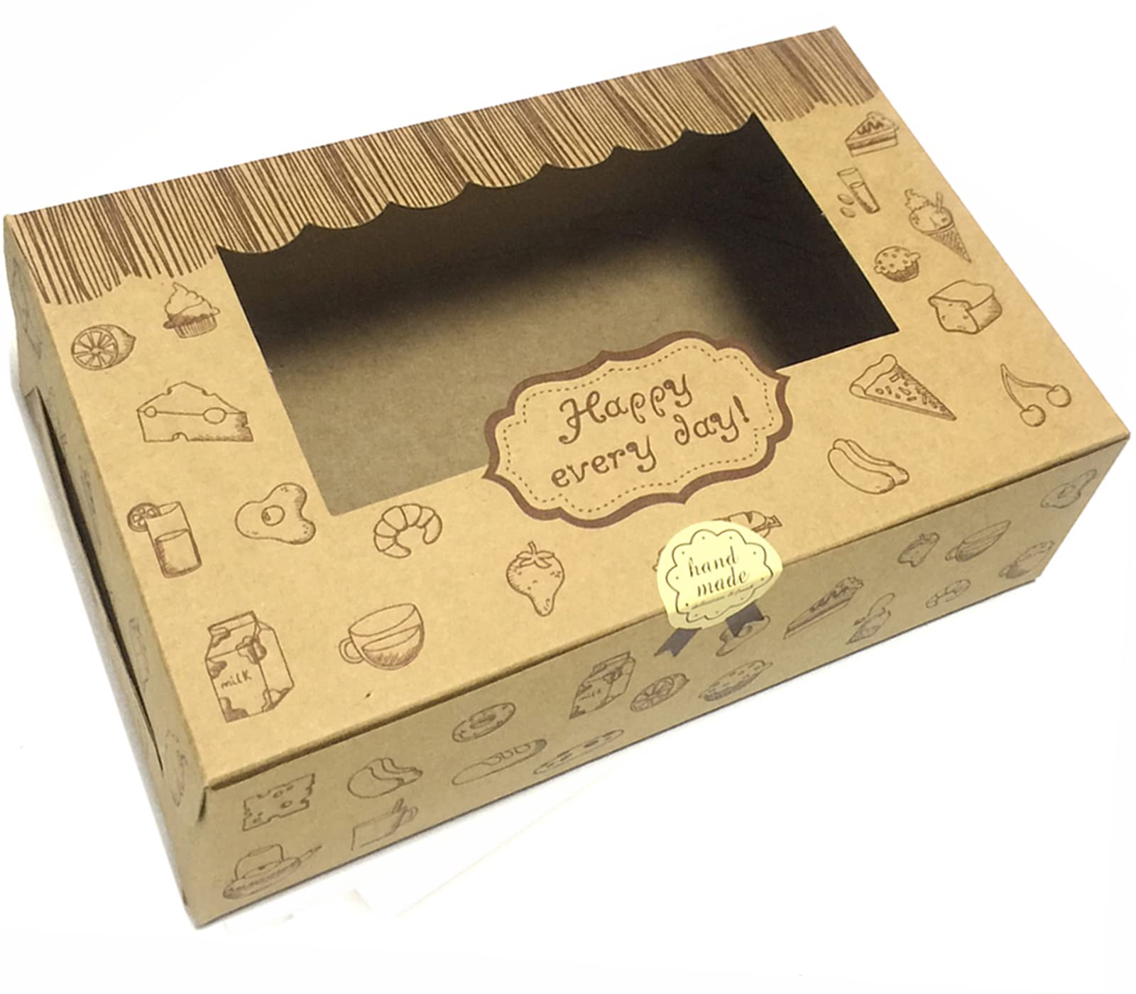 Chilly Treat Pastry Cookie Biscuits Box With Window, Decorative Homemade Baking Goods Bakery Muffins Chocolate Brownies Gift Boxes, 8.9x5.7x2.4 Inch, Pack of 12 (Treat Boxes)
