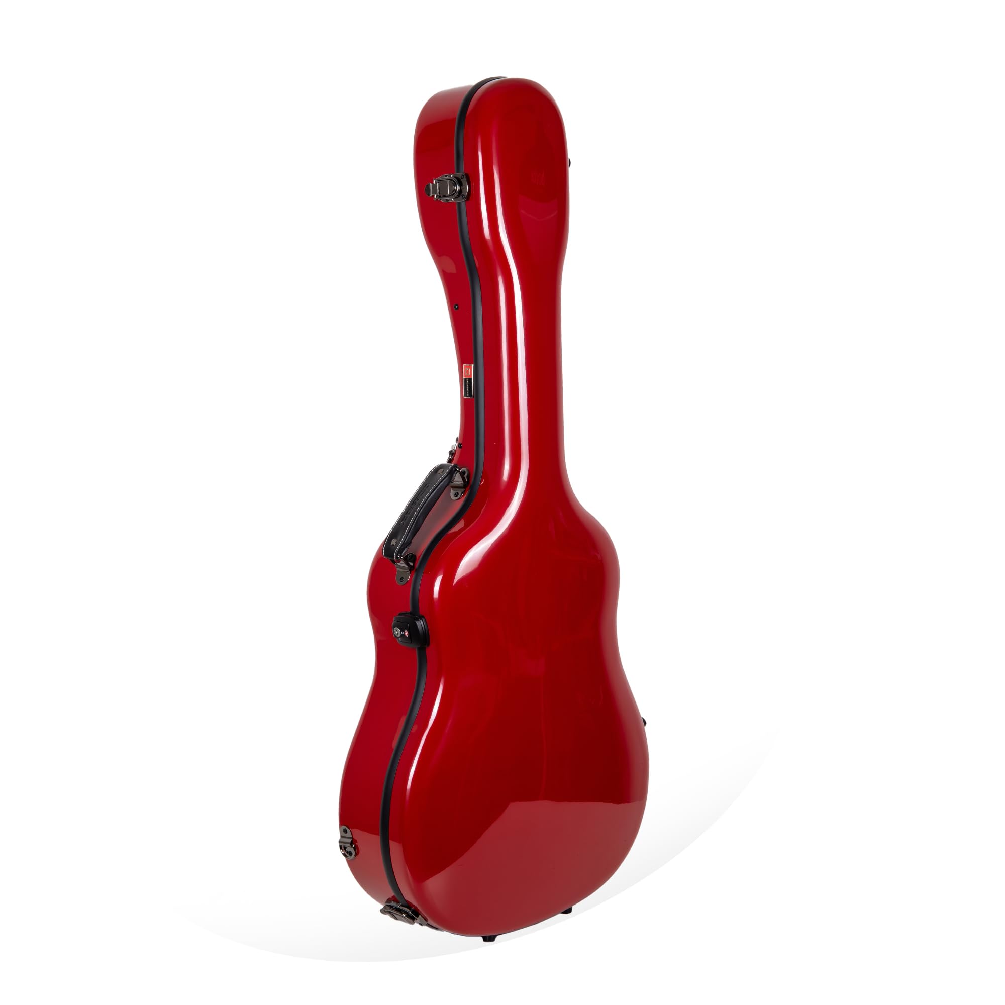 Crossrock Fiberglass Case for 17” Archtop Hollow-Body Jazz Guitars | Fits Gibson L5/ES-300/ ES 350T, Epiphone Broadway – Includes TSA Lock – Red (CRF2020JA17RD)