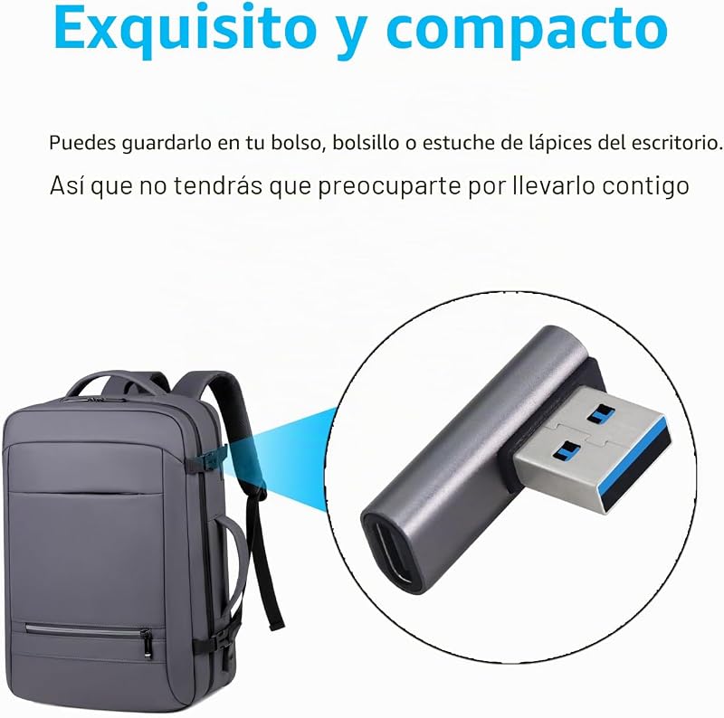 Adaptador USB 3.1 10Gbps 90 graus macho para fêmea Tipo-C – Transferência de Dados OTG para Tablet Portátil – Pack de 3 (Prateado)