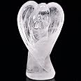 JIC Gem 2 Inch Clear Quartz Crystal Guardian Angel Figurine Hand Carved Healing Stone Angel Statue 1pc