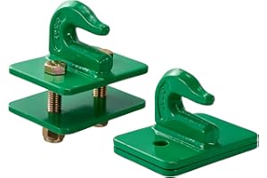 VEVOR 3/8" Tractor Bucket Hooks Grade 70 Forged Steel 2 Pack Bolt On Grab Hooks Heavy Duty Mount with Backer Plate, Maximum B