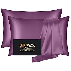 Silk Pillow Cases 2 Pack, Mulberry Silk Pillowcases