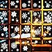 HUXICUI 180 PCS Snowflakes Window Clings Christmas Decorations Winter Reusable White Stickers Wonderland Decal Decor Ornaments Holiday Party Supplies