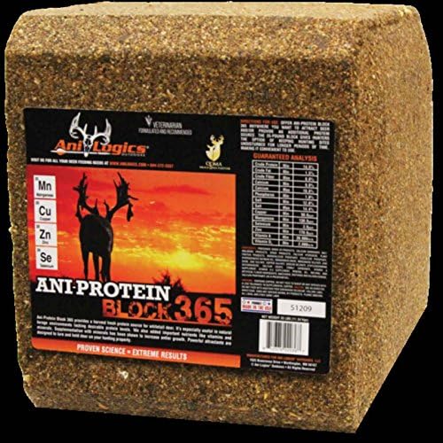 Ani-Logics Outdoors ANI-Protein Block 365 - Long-Lasting Deer Protein Block - Set-and-Forget Deer Attractant to Support Herd Health & Antler Growth - 25 lb