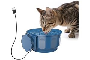 NAMSAN Small Heat Pet Bowl for Cats Rabbits Indoor, 0.6L Heated Water Bowl, Water & Food Thermal-Bowl for Dog Cage, Hanging Kennel Dish, USB Cable, Self-Assembly