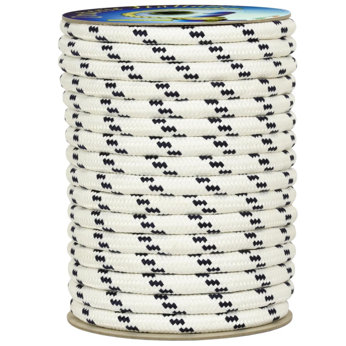 Corderie Italiane 6000778 – 00 Braid Nautica, 12 mm-030 MT, White with Blue Plastic Label, Color: White with Blue Marker