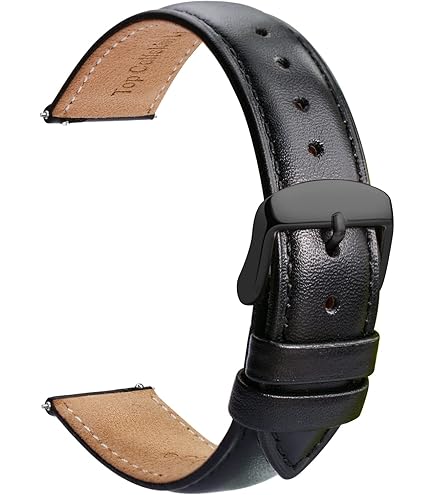 Bracelet Cuir Véritable Souple Pour Citizen Blue Angel AT8020 - Noir & Bleu, 22/23 Mm