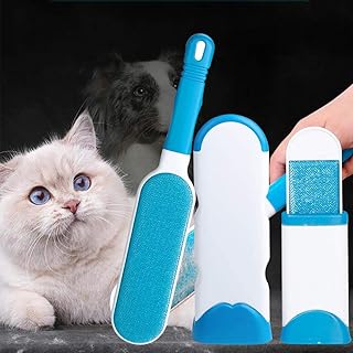 AnCoSoo Tierhaarentferner Fusselrolle, Haustier Bürsten, Haustier Pelz und Fussel entfernen, Fusselrollenbürste mit selbstreinigender Basis, Fusselbürste für Tierhaar für Kleidung, Möbel (2er Pack)