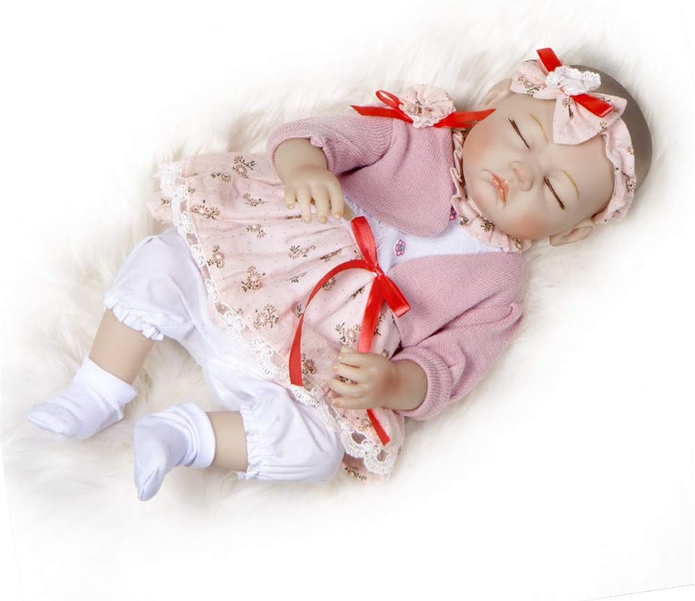 Prezzo Ziyi Articoli da Regalo Rebirth Doll Morbido Silicone Vinile realistici Piccoli Occhi Chiusi Simulazione Reborn Babies Ragazze Bambole a Mano Giocattoli per Bambini, 50cm20inches,Rosa Offerte