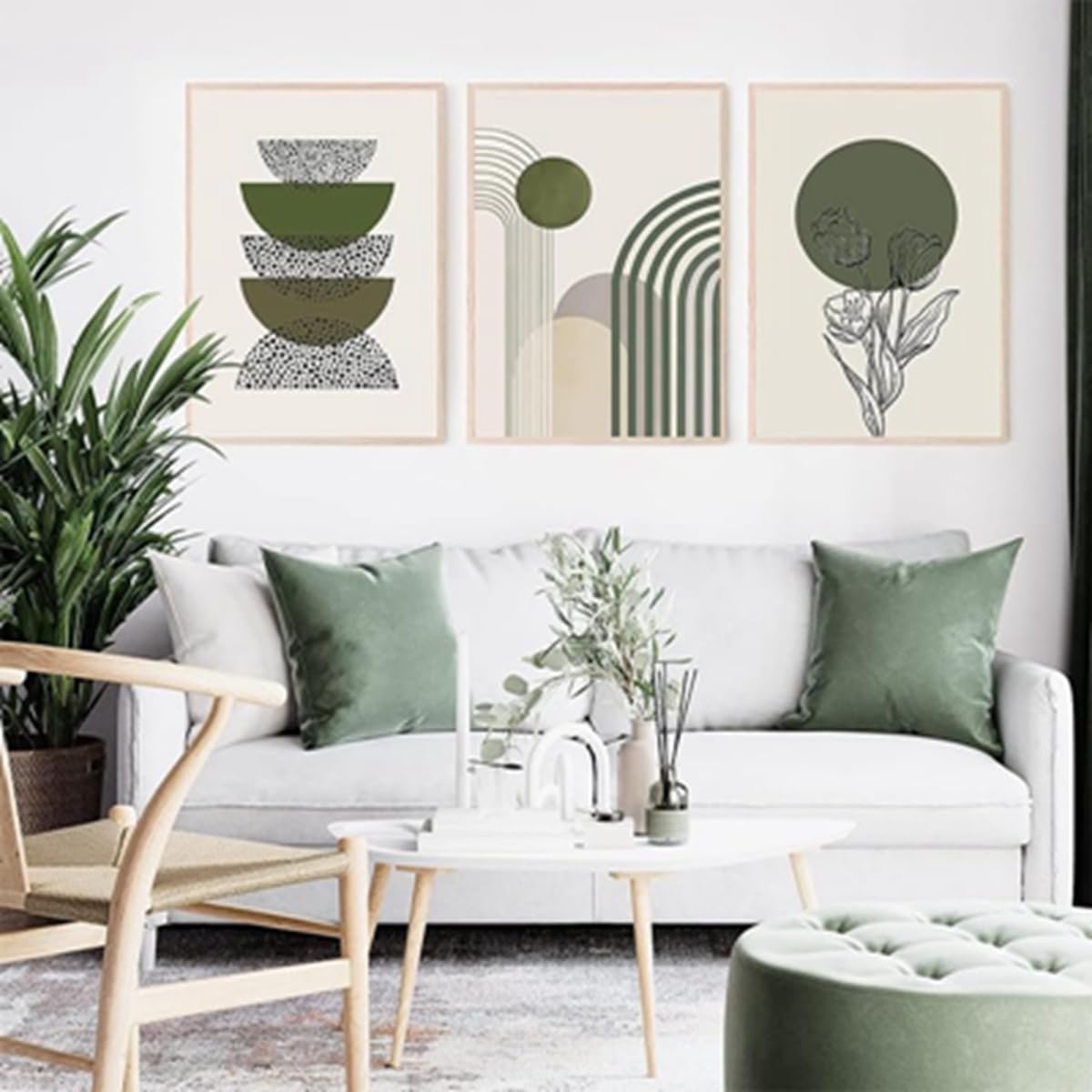 MKHFUW Set of 3 Abstract Botanical Leaf Printed Posters, Wall Art - No Frame (Design 05, 3 Pieces - 50 x 70 cm) — image 1