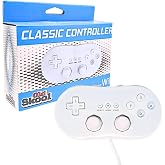 Old Skool Classic Controller Compatible with Wii and WiiU White | Compatible With Wii U, Wii, Controller Accessory, White