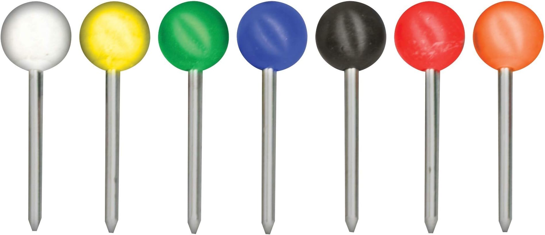 Gem MTA250 Round Map Tacks 3/16-Inch Head 3/8-Inch Long 250/BX Assorted