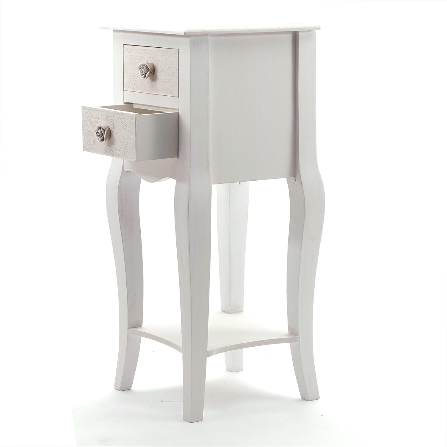 Country Side Style Telephone Table Sissy 2 Drawers 26 Antique