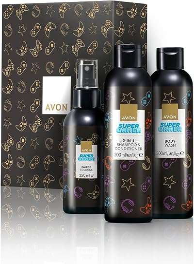 Avon Kids Super Gamer 3 Piece Gift Set Shampoo Body Wash Cologne