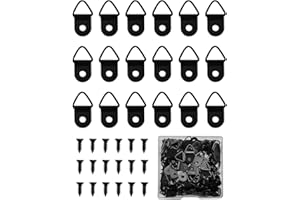 QHAJRYYC 100 Small Triangle Ring Steel Picture Hangers, Rings, Hangers with 100 Screws (Black)