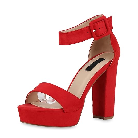 SCARPE VITA Damen Plateau Sandaletten mit Blockabsatz Schnallen