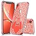 iPhone XR Case Clear, LUHOURI Girls Women Heavy Duty Protective Hard PC Back Case with Slim Soft TPU Bumper Cover Phone Case for iPhone XR, White Flower