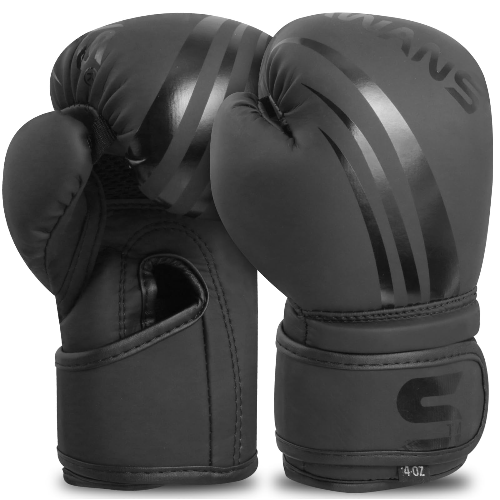 SAWANS Kids Boxing Gloves Training MMA Boys Girls 2Oz,4 6 Oz Sparring Kickboxing Punching Bag Muay Thai Fighting Youth Junior Best Gift for Kids (Black, 6 OZ)
