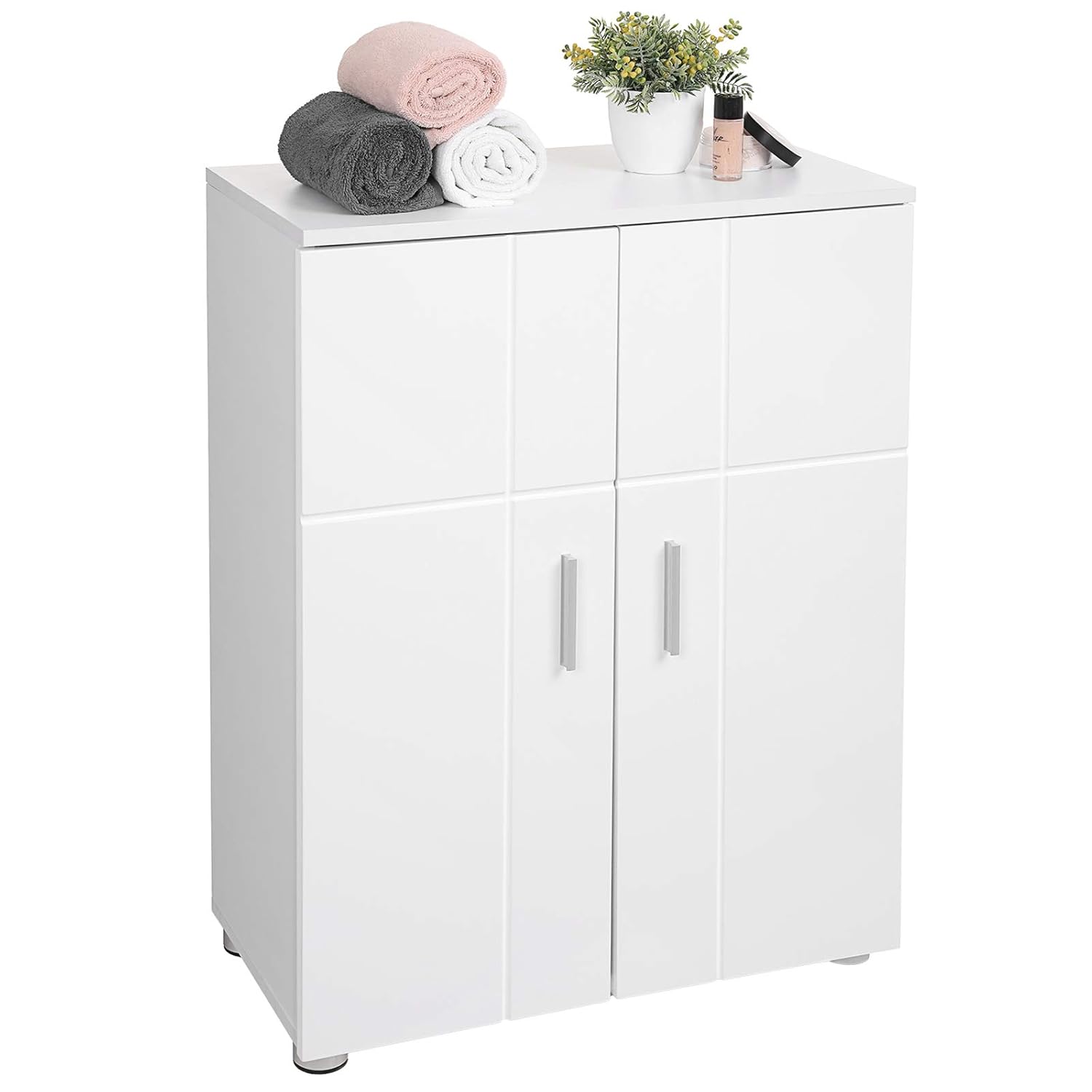 Almacenamiento de Puerta Doble con Estantes Ajustables Pies Ajustables