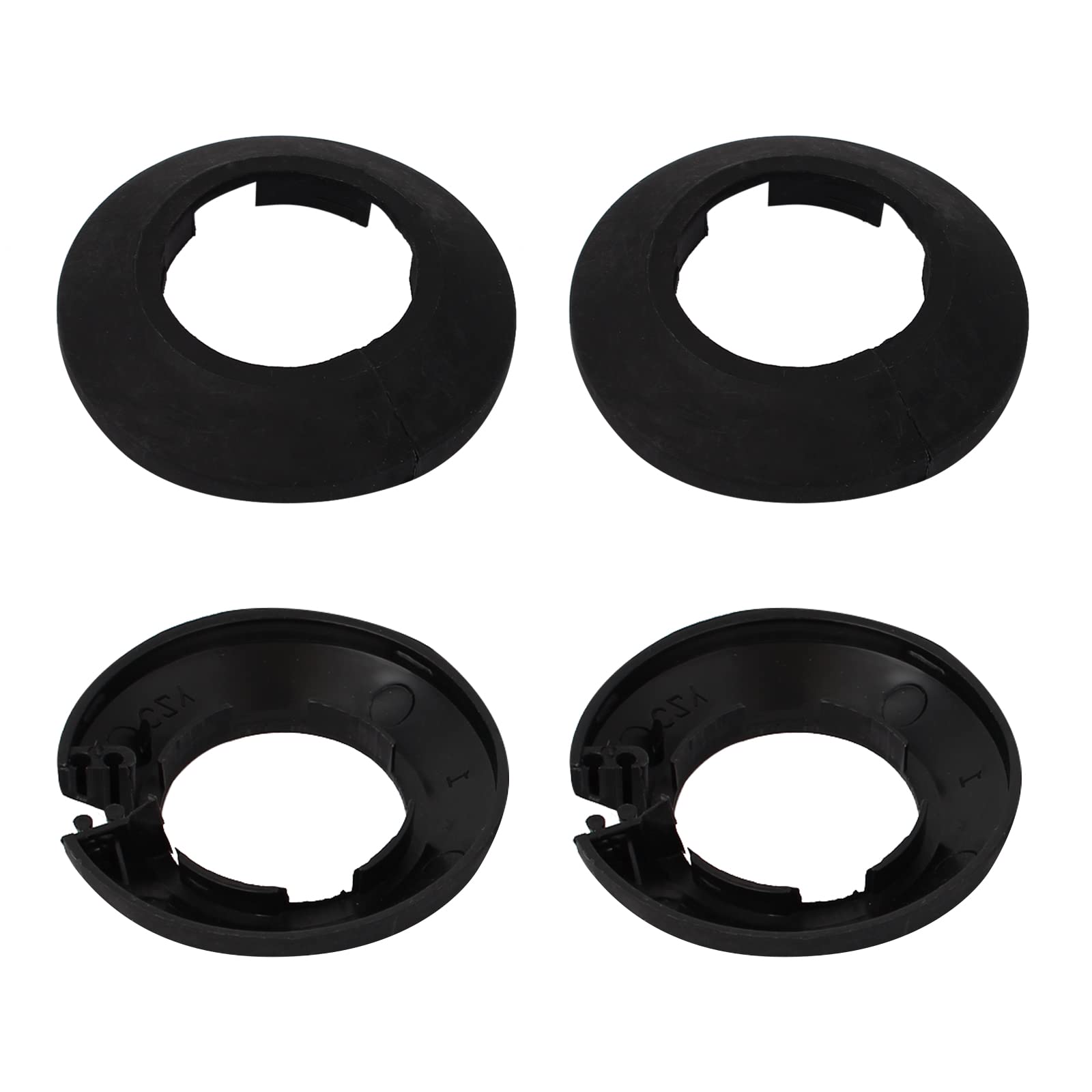 DTGN 60x13mm(DxT) Pipe Cover Decoration - 4Pack - Good for Bathroom Kitchen 32mm Dia Pipe - PP Plastic Escutcheon - Black