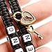 Couples Bracelets, HOBOYER Upgrade Handmade Braided King and Queen Couple Bracelet for Him and Her with Key and Lock Charms Bracelets Set Couples Gifts
