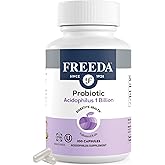 FREEDA Acidophilus Probiotic 1 Billion CFU – Lactobacillus Acidophilus for Women & Men – Gut Health & Digestive Support – Vegan, Kosher, Non-GMO – Shelf-Stable Supplement (100 Capsules)