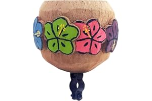 Cruiser Candy Coconut Bicycle Drink Holder, Can Holder, EBike Coffee Cup Holder, Bike Cell Phone Holder Beach Cruiser Water Bottle Holder. 100% Natural Hand Carved Sizes Vary (Flowers)