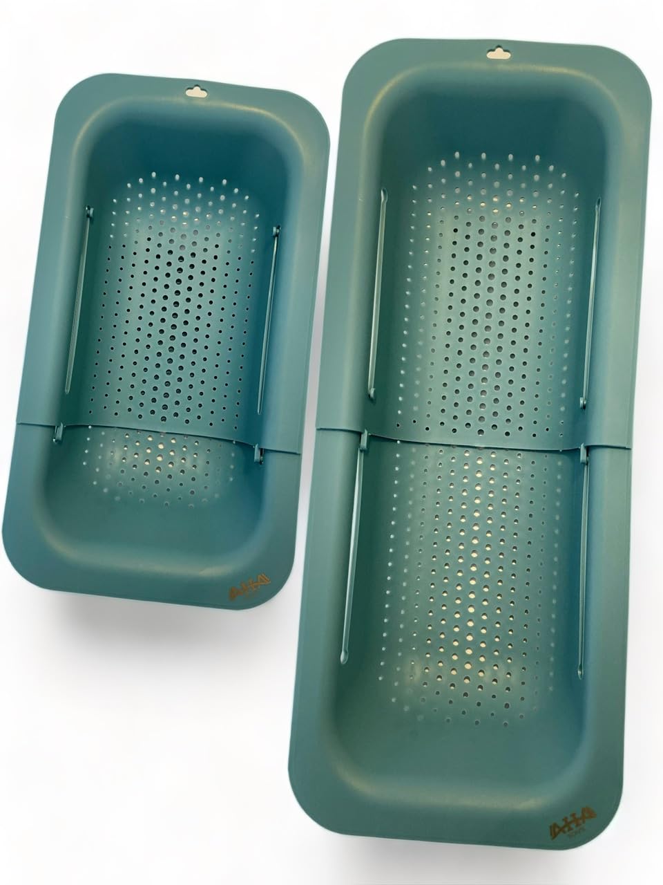 AHASON'S Over The Sink Colander Strainer Basket, Wash Vegetables and Fruits, Drain Cooked Pasta, Extendable Basket (Green)