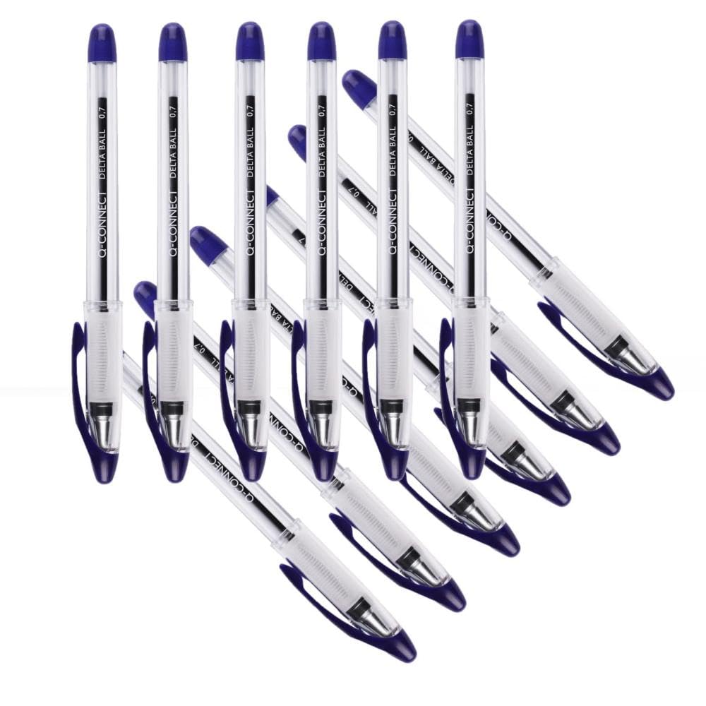 Q-Connect Delta Ballpoint Pen Medium Blue (12 Pack)