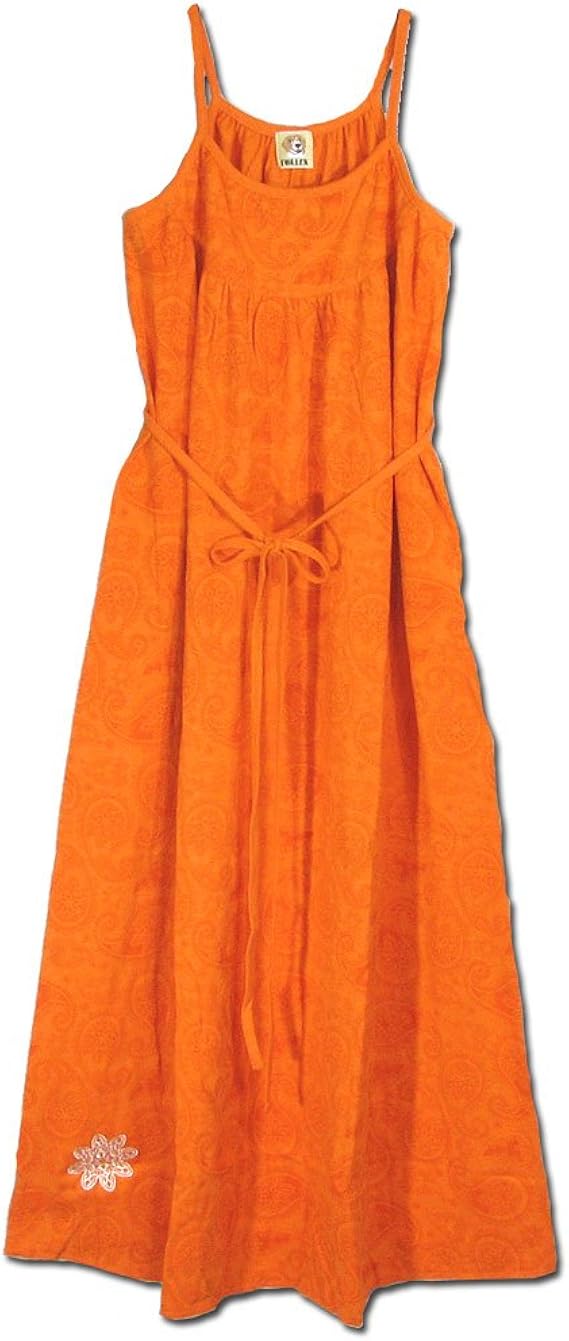 Amazon Tokyo Hemp Connection トウキョウヘンプコネクション Tee Sunny P キャミソール ロング ワンピース Orange ワンピース チュニック 通販