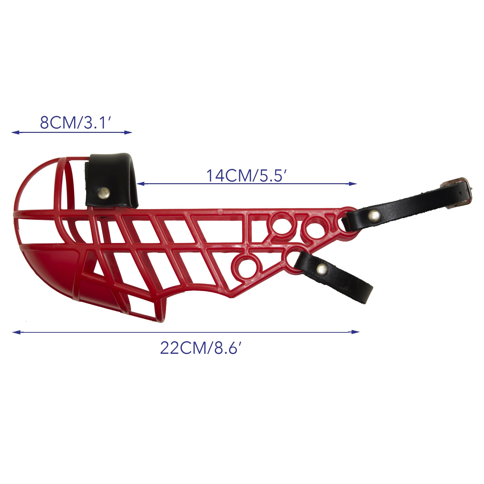 Muzzle Don Pare 111 in Red The kennel muzzle for whippets Also ideal as a transport muzzle, by Amathings