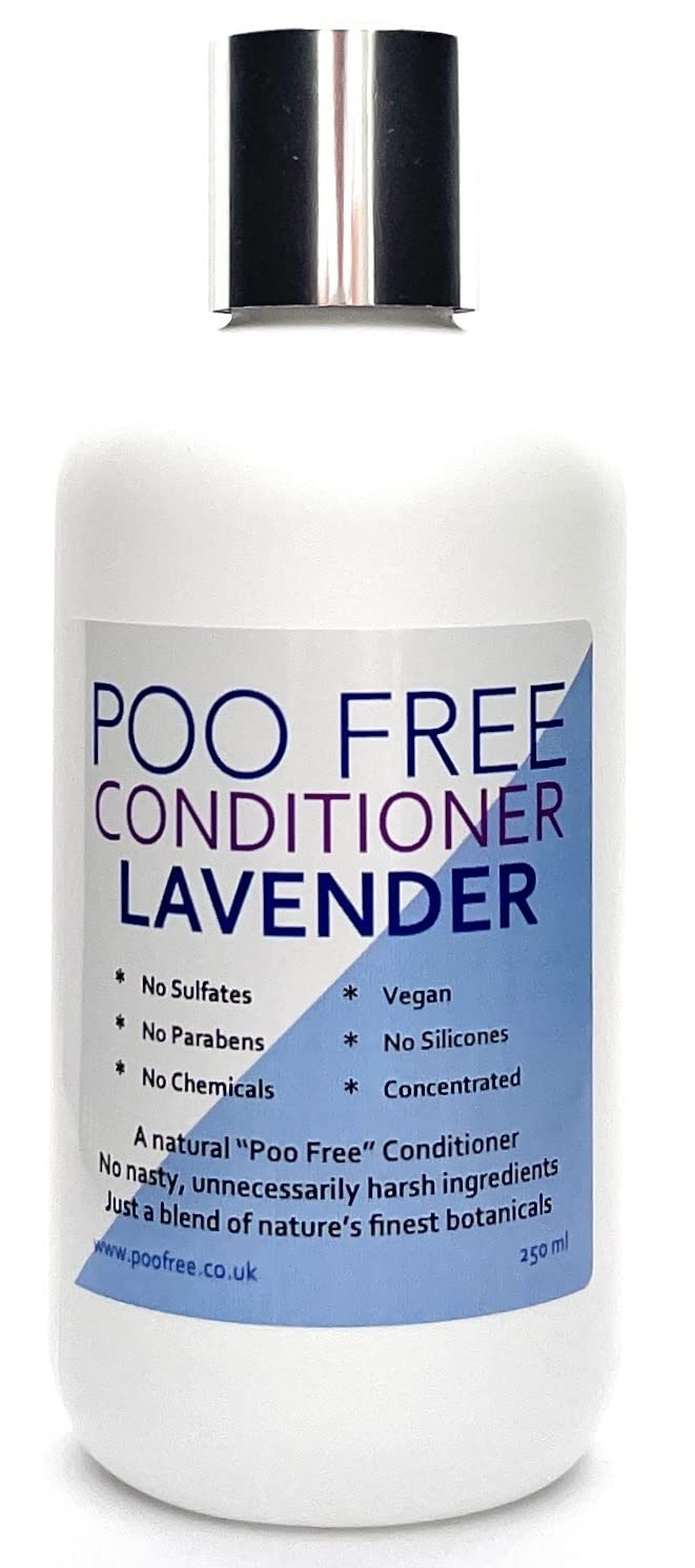 POO FREE - Conditioner - 99% Natural - Coconut & Lavender - No Sulphates/Parabens/Silicones - pH 5.5 Sensitive Skin - 250ml