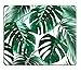 Tropical Leaf Mousepad - Mat - Beautiful Design - Leaves Green with White Background - Rectangle Mouse pad