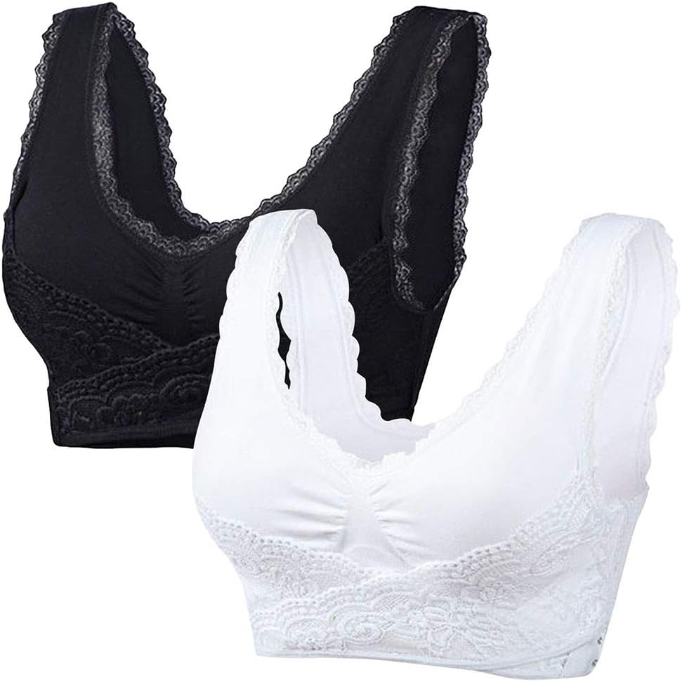 Wealsex Wireless Comfort Bra, Womens Girls Sports Bras Push Up Sleep Bras Bralette Leisure Stretch Crop Tops Vest Multi Pack