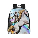 Kitchor Custom Design Backpack Cat Riding a Fire