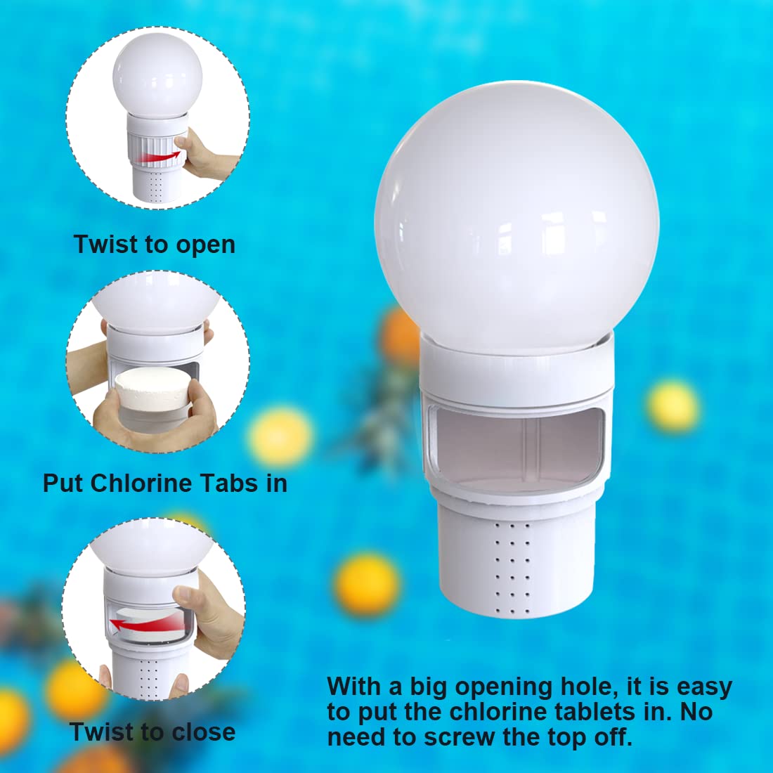 KingSom Pool Chlorine Dispenser Floater,Spa Chemical Dispenser with