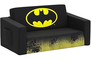 Batman Cozee Flip-Out Sofa - 2-in-1 Convertible Sofa to Lounger for Kids by Delta Children